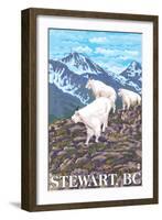 Stewart, BC - Goat Family-Lantern Press-Framed Art Print