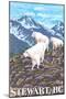 Stewart, BC - Goat Family-Lantern Press-Mounted Art Print