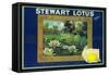 Stewart Lotus Lemon Label - Upland, CA-Lantern Press-Framed Stretched Canvas