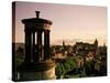 Stewart Memorial and City, Edinburgh, Lothian, Scotland, United Kingdom-Neale Clarke-Stretched Canvas