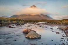 River Etive and a Cloud Swathed Buachaille Etive Mor, Glen Coe, Scottish Highlands, Scotland-Stewart Smith-Photographic Print