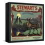 Stewarts Coyote Brand - Upland, California - Citrus Crate Label-Lantern Press-Framed Stretched Canvas