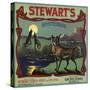 Stewarts Coyote Brand - Upland, California - Citrus Crate Label-Lantern Press-Stretched Canvas
