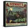 Stewarts Coyote Brand - Upland, California - Citrus Crate Label-Lantern Press-Framed Stretched Canvas