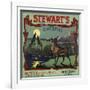 Stewarts Coyote Brand - Upland, California - Citrus Crate Label-Lantern Press-Framed Art Print