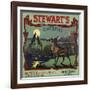 Stewarts Coyote Brand - Upland, California - Citrus Crate Label-Lantern Press-Framed Art Print