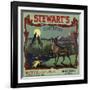 Stewarts Coyote Brand - Upland, California - Citrus Crate Label-Lantern Press-Framed Art Print