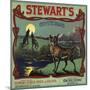 Stewarts Coyote Brand - Upland, California - Citrus Crate Label-Lantern Press-Mounted Art Print