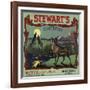 Stewarts Coyote Brand - Upland, California - Citrus Crate Label-Lantern Press-Framed Art Print