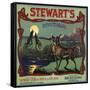 Stewarts Coyote Brand - Upland, California - Citrus Crate Label-Lantern Press-Framed Stretched Canvas