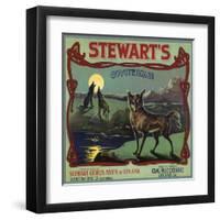 Stewarts Coyote Brand - Upland, California - Citrus Crate Label-Lantern Press-Framed Art Print