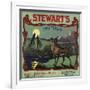 Stewarts Coyote Brand - Upland, California - Citrus Crate Label-Lantern Press-Framed Art Print