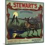 Stewarts Coyote Brand - Upland, California - Citrus Crate Label-Lantern Press-Mounted Art Print