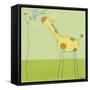 Stick-leg Giraffe II-June Erica Vess-Framed Stretched Canvas