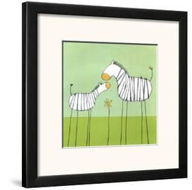 Stick-leg Zebra II-Erica J. Vess-Framed Art Print