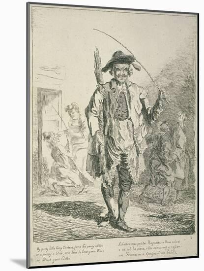 Stick Seller, Cries of London, 1760-Paul Sandby-Mounted Giclee Print