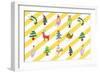 Sticker Icon Pack of Animals and Christmas Tree-null-Framed Giclee Print