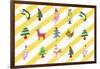 Sticker Icon Pack of Animals and Christmas Tree-null-Framed Giclee Print