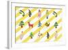 Sticker Icon Pack of Animals and Christmas Tree-null-Framed Giclee Print