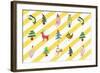 Sticker Icon Pack of Animals and Christmas Tree-null-Framed Giclee Print