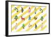 Sticker Icon Pack of Animals and Christmas Tree-null-Framed Giclee Print