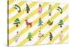 Sticker Icon Pack of Animals and Christmas Tree-null-Stretched Canvas