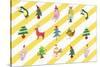 Sticker Icon Pack of Animals and Christmas Tree-null-Stretched Canvas