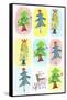 Sticker Icon Pack of Christmas Trees-null-Framed Stretched Canvas