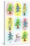 Sticker Icon Pack of Christmas Trees-null-Stretched Canvas