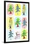 Sticker Icon Pack of Christmas Trees-null-Framed Giclee Print