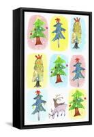 Sticker Icon Pack of Christmas Trees-null-Framed Stretched Canvas