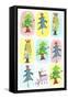 Sticker Icon Pack of Christmas Trees-null-Framed Stretched Canvas