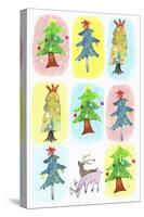 Sticker Icon Pack of Christmas Trees-null-Stretched Canvas
