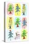 Sticker Icon Pack of Christmas Trees-null-Stretched Canvas