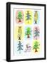 Sticker Icon Pack of Christmas Trees-null-Framed Giclee Print