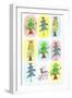 Sticker Icon Pack of Christmas Trees-null-Framed Giclee Print