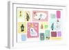 Sticker Icon Pack of Polar Bear and Christmas-null-Framed Giclee Print
