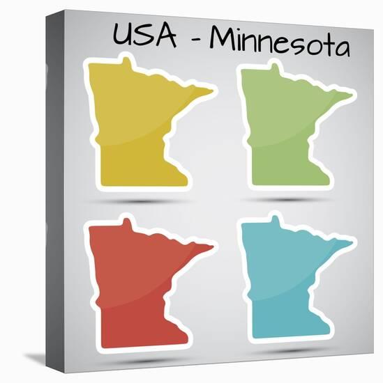 Stickers in Form of Minnesota State, USA-adam.golabek-Stretched Canvas