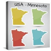 Stickers in Form of Minnesota State, USA-adam.golabek-Stretched Canvas