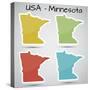 Stickers in Form of Minnesota State, USA-adam.golabek-Stretched Canvas