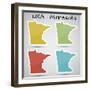 Stickers in Form of Minnesota State, USA-adam.golabek-Framed Art Print