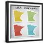 Stickers in Form of Minnesota State, USA-adam.golabek-Framed Art Print