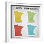 Stickers in Form of Minnesota State, USA-adam.golabek-Framed Art Print