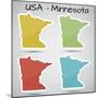 Stickers in Form of Minnesota State, USA-adam.golabek-Mounted Art Print