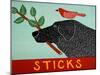 Sticks Black-Stephen Huneck-Mounted Giclee Print