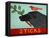 Sticks Black-Stephen Huneck-Framed Stretched Canvas