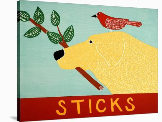 Sticks Yellow-Stephen Huneck-Stretched Canvas