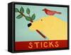 Sticks Yellow-Stephen Huneck-Framed Stretched Canvas