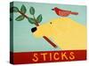 Sticks Yellow-Stephen Huneck-Stretched Canvas