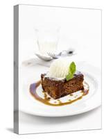 Sticky Toffee Pudding with Vanilla Ice Cream-Ian Garlick-Stretched Canvas